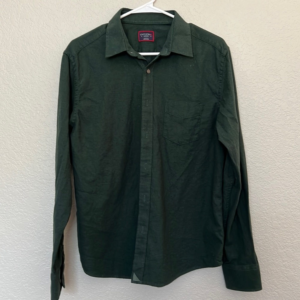 Untuckit Medium Button Down - Dark Forest Green